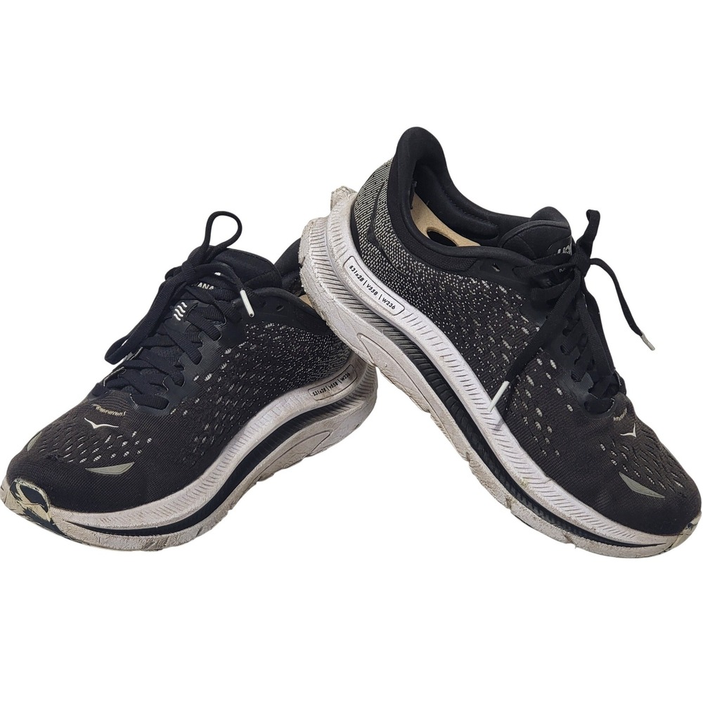 Hoka Kawana Womens Black White Running Shoes Sneakers Size 8.5 1123164 BWHT